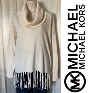 Michaels Kors fringed hem boho sweater